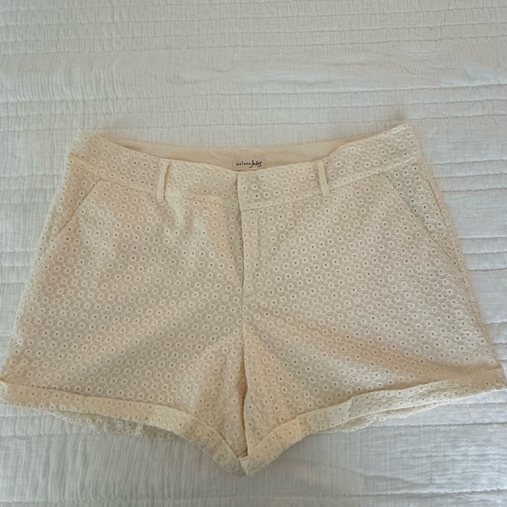 Maison Jules Cream High Waist Shorts